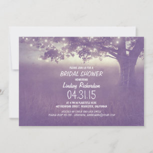 lights tree rustic bridal shower invitation