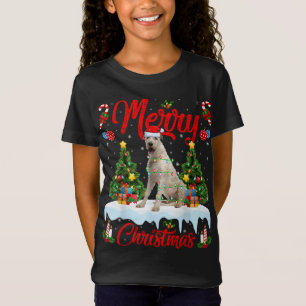 Lights Xmas Tree Santa Irish Wolfhound Dog Christm T-Shirt