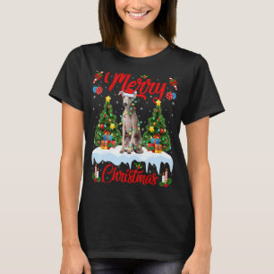 Lights Xmas Tree Santa Italian Greyhound Dog Chris T-Shirt