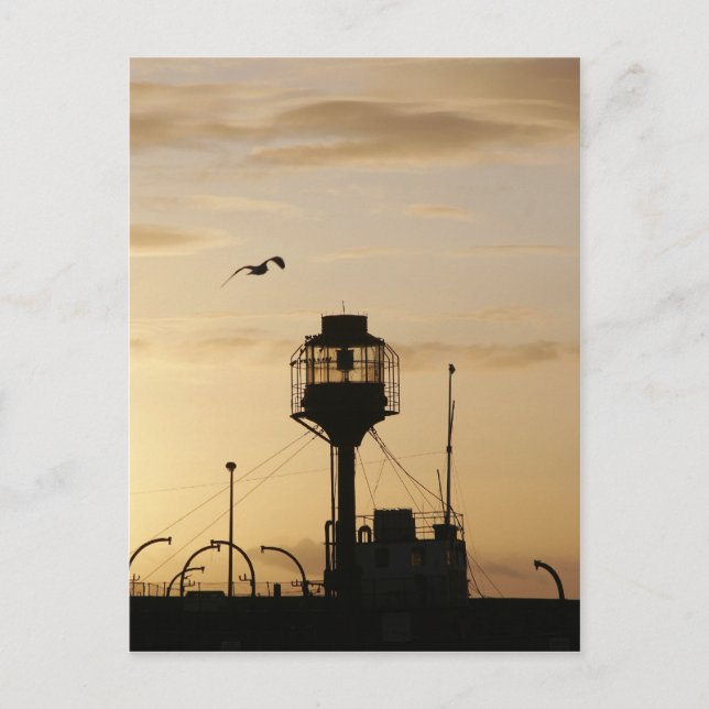 Lightship at sunset postcard (Front)