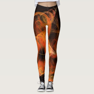 Lightworks Abstract Art Fractal of Fiery Energy Leggings