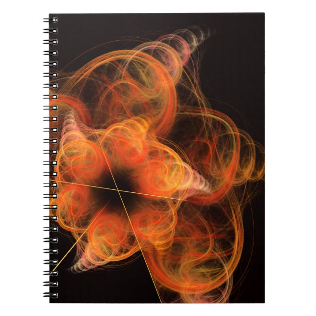 Lightworks Abstract Art Fractal of Fiery Energy Notebook (Front)
