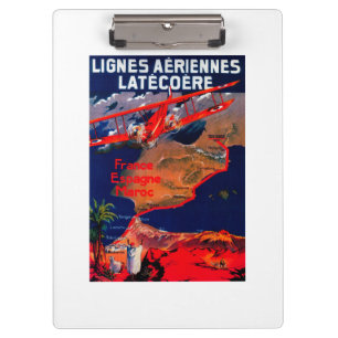 Lignes Aeriennes Latecoere Vintage Poster Clipboard