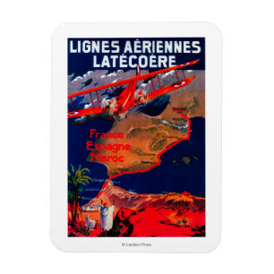 Lignes Aeriennes Latecoere Vintage Poster Magnet