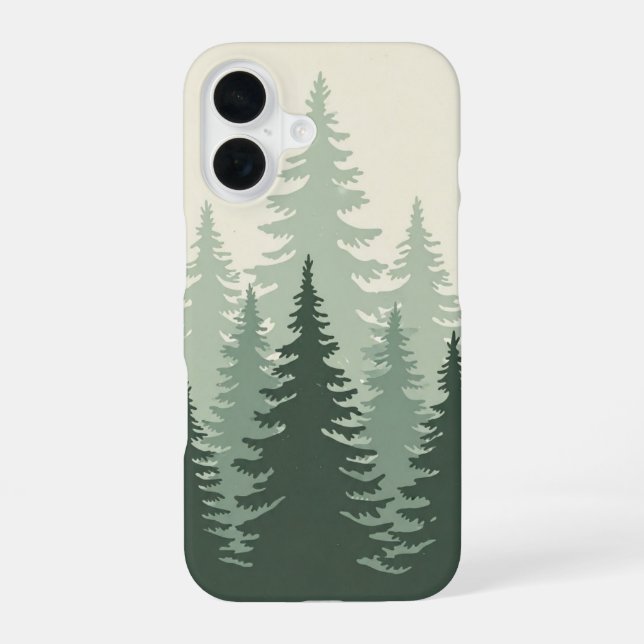 Lignes de Forêt Vintage iPhone 16 Case (Back)