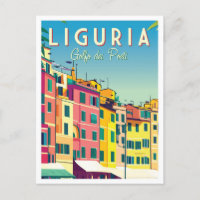 Liguria Italy Artwork Travel Place Illustration