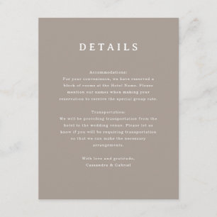 Lihue Wedding Enclosure Card