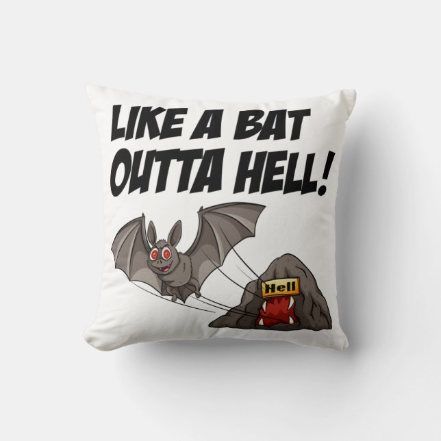 Like A Bat Outta Hell Cushion (Front)