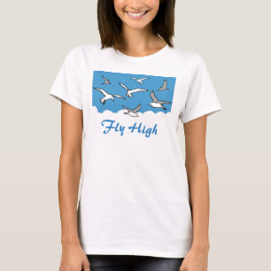 Like a bird - flying high. Birds in flight on a T-Shirt