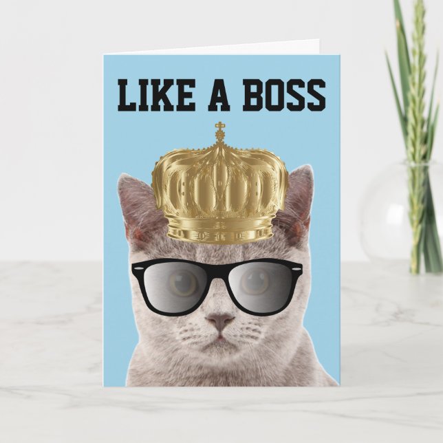 LIKE A BOSS BIRTHDAY CAT CARDS (Front)