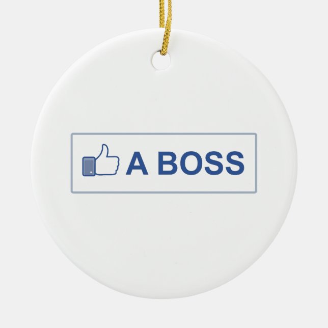 LIKE A BOSS CERAMIC TREE DECORATION (Front)