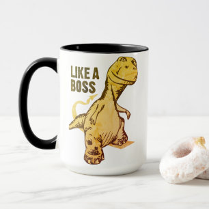 Like a Boss Dinosaur Meme   Grunge Mug