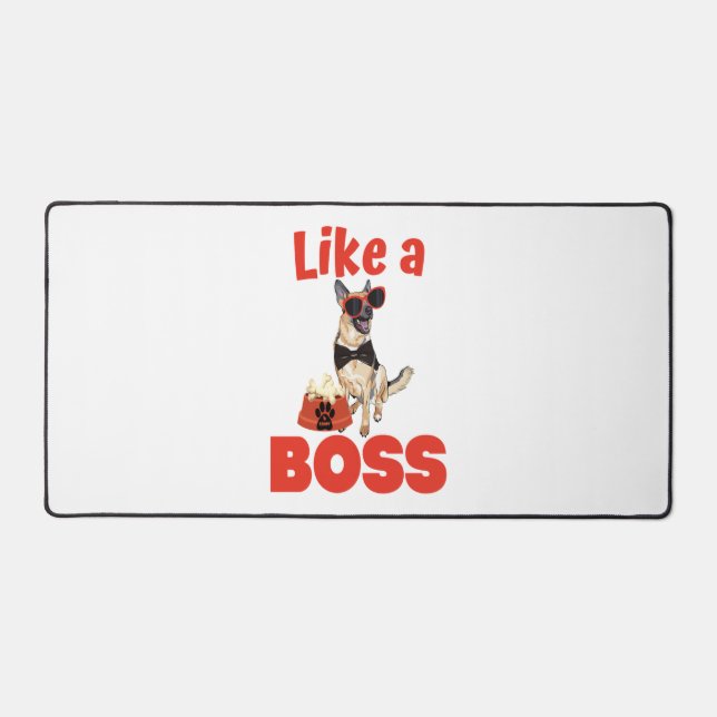 Like A Boss German Shepherd  Desk Mat (Front)