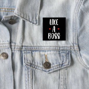 Like A Boss Hearts 15 Cm Square Badge