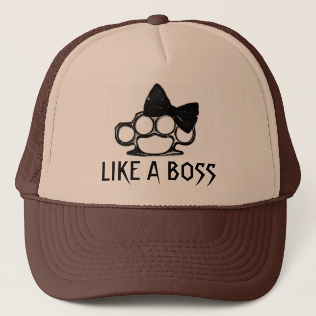 LIKE A BOSS-KnuckleBow Trucker Hat (Front)