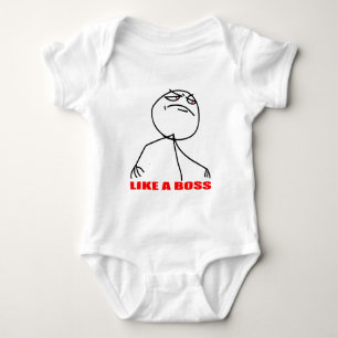 Like a boss meme face baby bodysuit