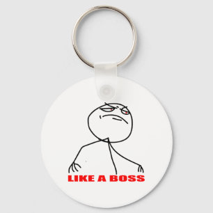 Like a boss meme face key ring