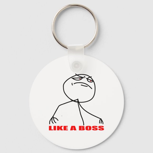 Like a boss meme face key ring (Front)