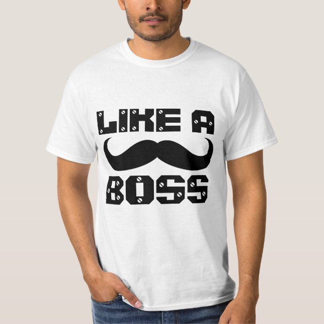 LIKE A BOSS MEN'S FUNNY T-Shirts (Front)