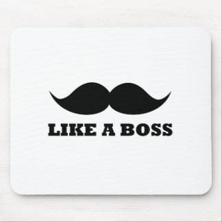 LIKE A BOSS, moustache design Mouse Mat