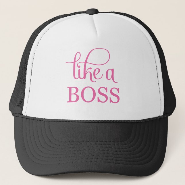 Like a Boss Pink Trucker Hat (Front)