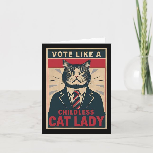 Like A Childless Cat Lady Funny Voting Kamala Harr Card (Front)