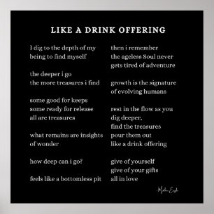 Like A Drink Offering encouragement poem poetry Poster