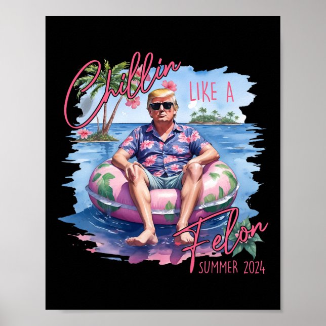 Like A Felon Funny Trump For President Summer 2024 Poster (Front)