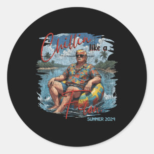 Like A Felon Retro Summer Vintage Funny Trump 2024 Classic Round Sticker