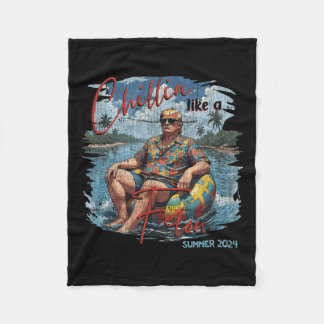 Like A Felon Retro Summer Vintage Funny Trump 2024 Fleece Blanket