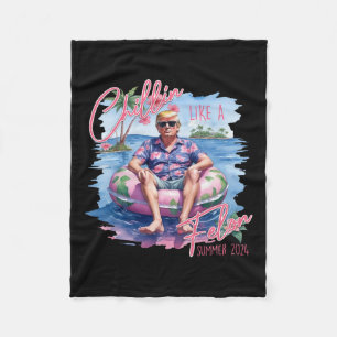 Like A Felon Summer 2024 Funny Trump 2024 Fleece Blanket