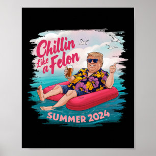 Like A Felon Trump Summer 2024 Beach Poster