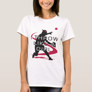 Like a girl Defence Red Softball T-Shirt