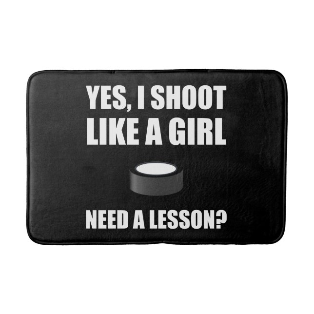 Like A Girl Hockey Bath Mat (Front)