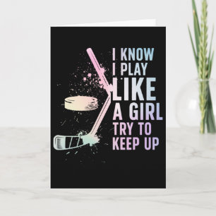 Like A Girl Ice Hockey Player Hockey Girl Ice Hock Card