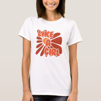 Like a Girl - Retro Floral - T-Shirt