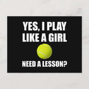 Like A Girl Tennis Postcard