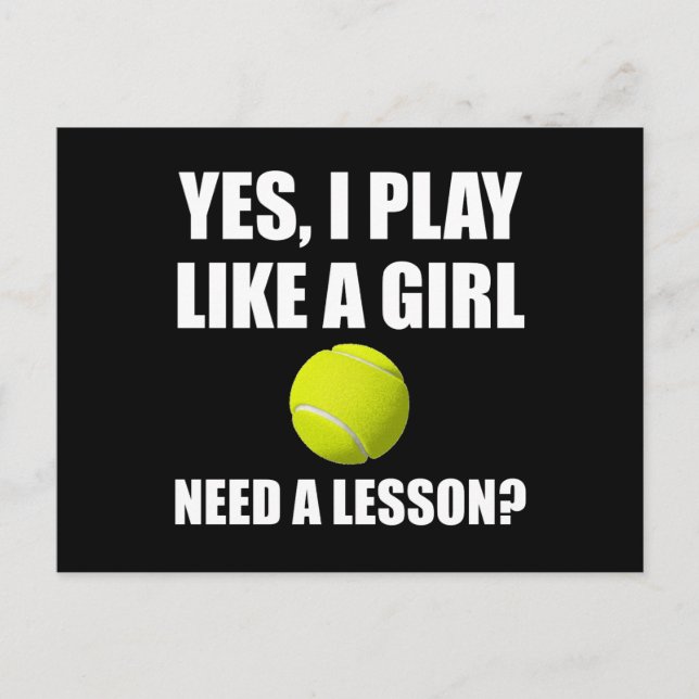 Like A Girl Tennis Postcard (Front)