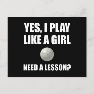 Like A Girl Volleyball Postcard