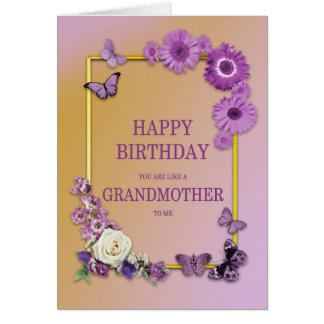 Like a Grandmother Birthday Flower and Butterflies
