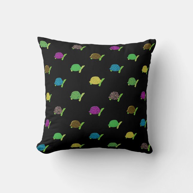 Like A Herd Of Turtles Black Cushion (Front)