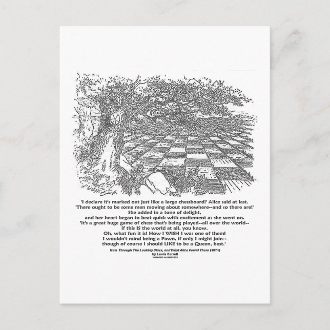 Like A Large Chessboard Game Of Chess Wonderland Postcard (Front)