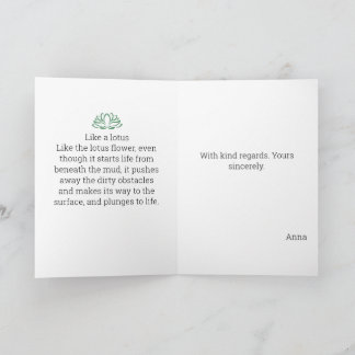 Like a Lotus Watercolor painting Personalised Gift Holiday Card