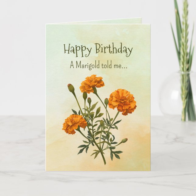 Like a Marigold Your Birthday Personalities  Card (Front)