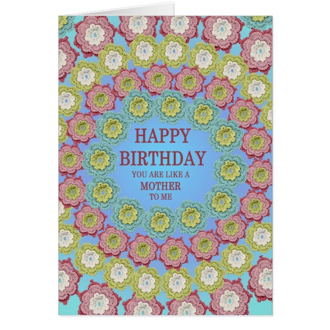 Like a mother Birthday Crochet Flowers (Front)