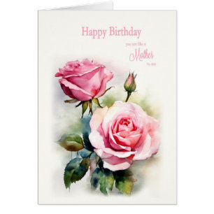 Like a Mother Birthday Roses Painted Watercolor