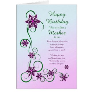 Like a Mother Birthday with Scrolls and Flowers