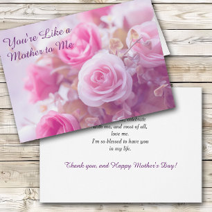 Like a Mother Pink Roses Mother's Day Card