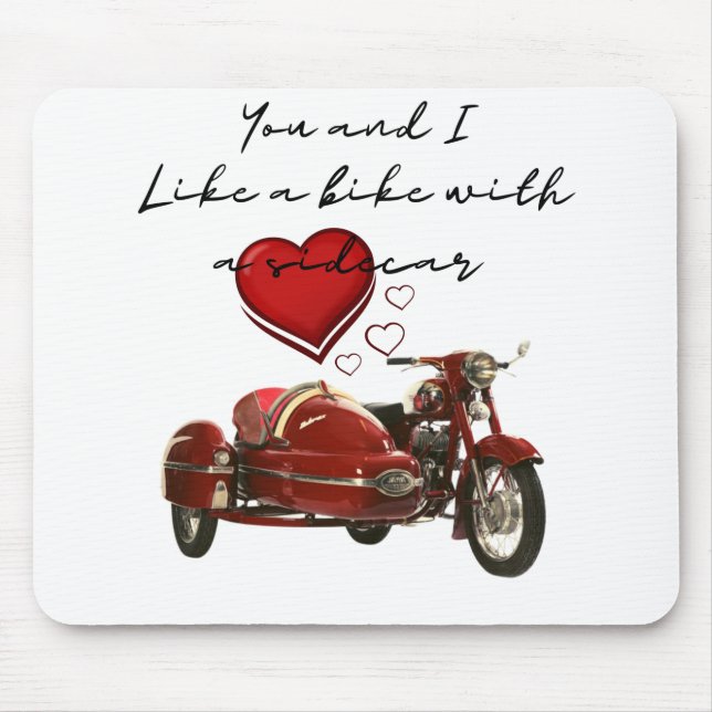Like A Motorcycle With A Sidecar Mouse Mat (Front)