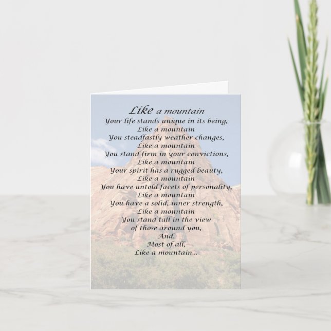 Like a Mountain Humourous Birthday Card (Front)